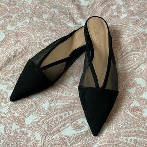 Zara Black Pointed Toe Mules